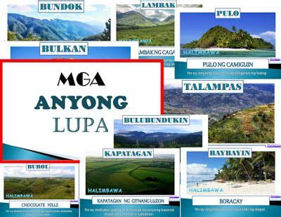 Anyong Lupa o Land Forms .